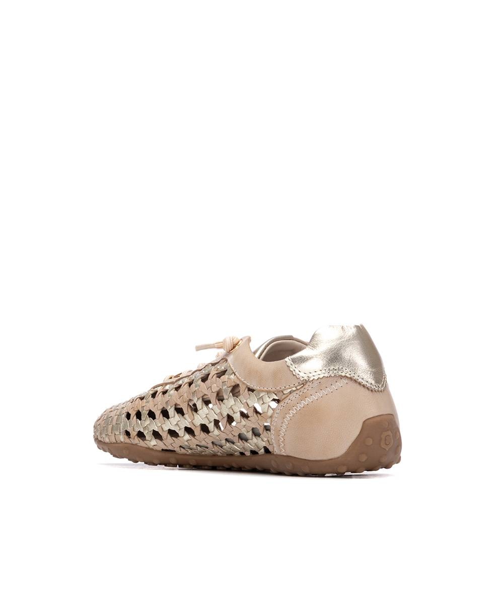Zapatillas básicas de mujer de piel troquelada - Carmela - Beige Beige-2
