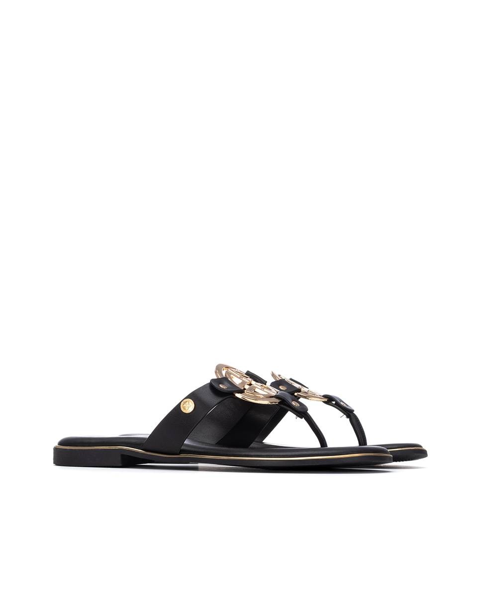 Sandalias planas de dedo de mujer - Xti - Negro Negro-4