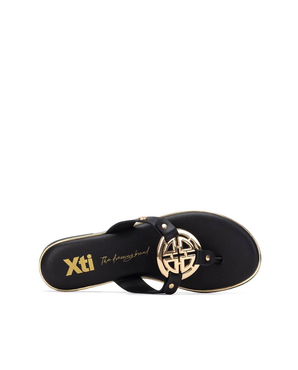 Sandalias planas de dedo de mujer - Xti - Negro Negro-5