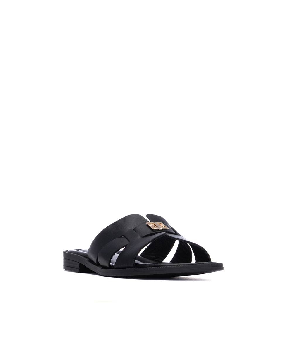 Sandalias planas de mujer de piel - Carmela - Negro Negro-3