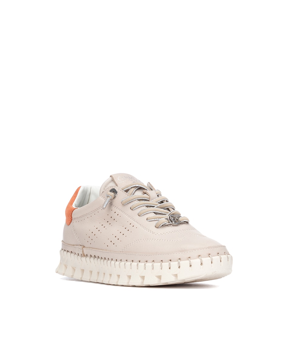 Zapato Sra piel blanco - Carmela - Beige Beige-3