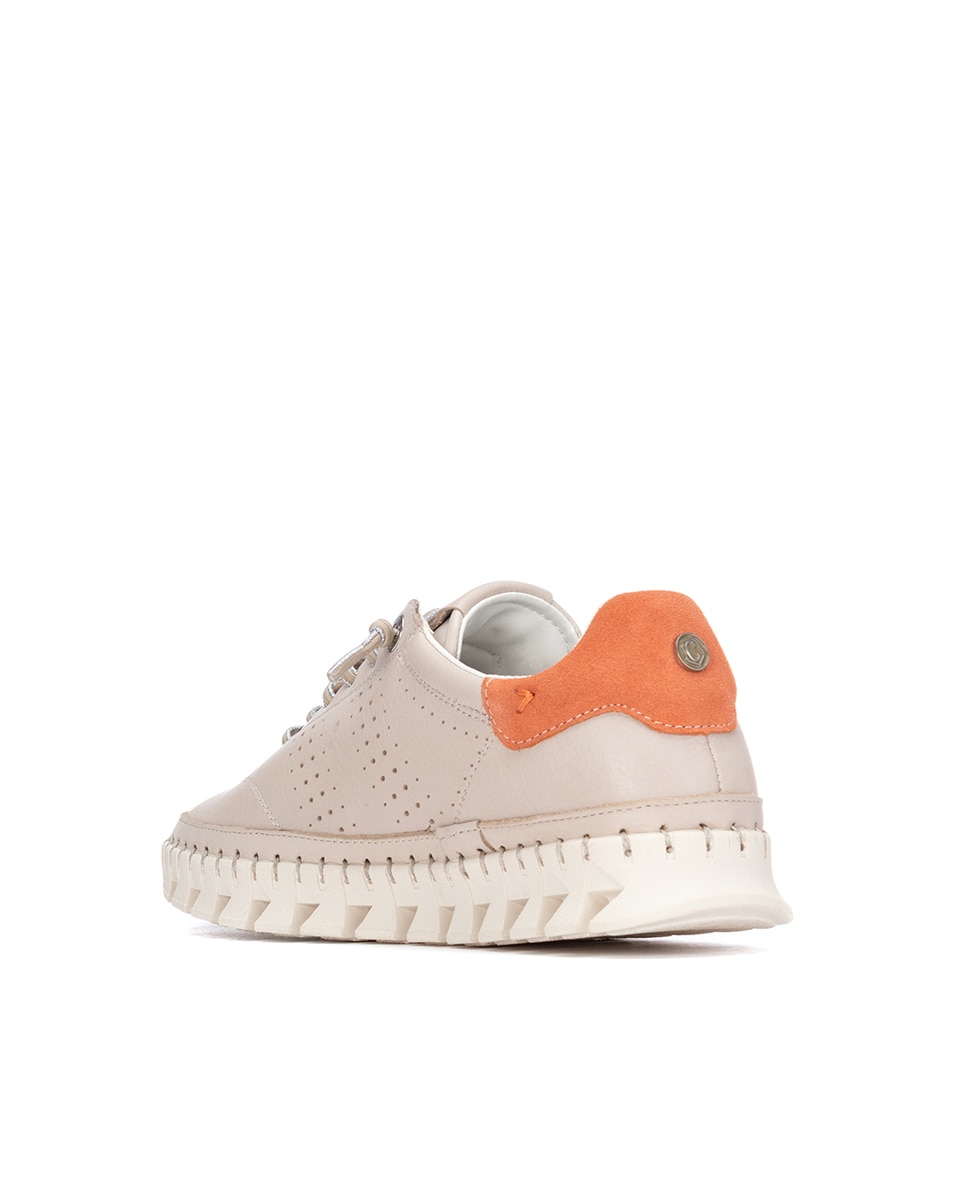 Zapato Sra piel blanco - Carmela - Beige Beige-2