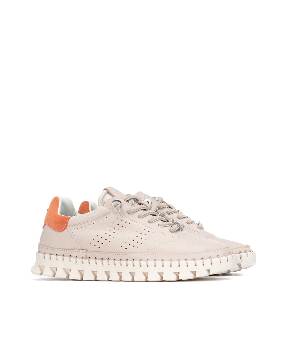Zapato Sra piel blanco - Carmela - Beige Beige-4