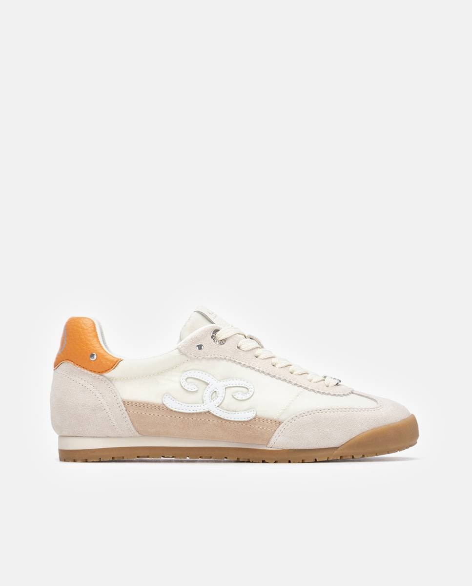 Zapatillas básicas de mujer de piel con cordones - Carmela - Beige Beige-1
