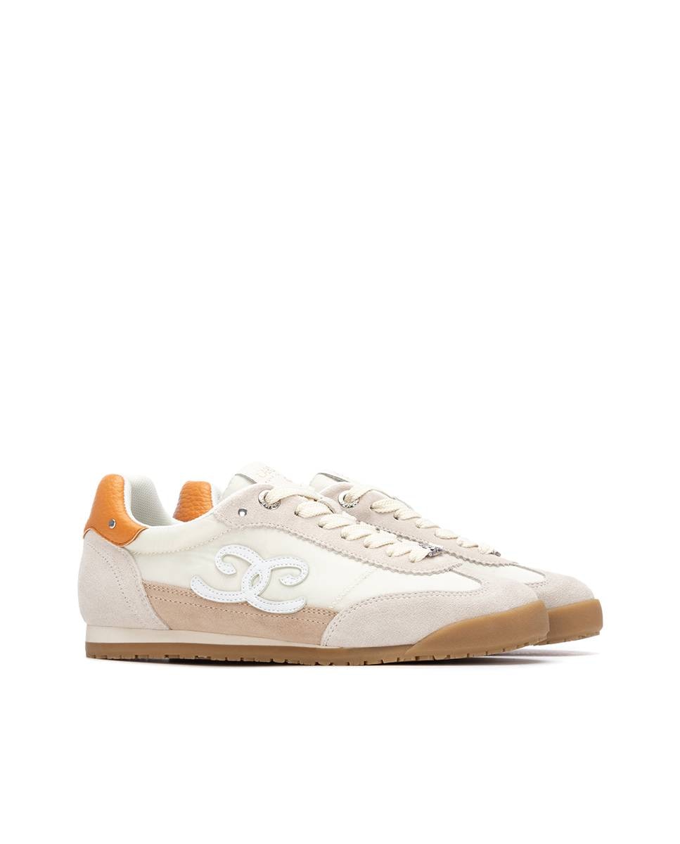Zapatillas básicas de mujer de piel con cordones - Carmela - Beige Beige-5