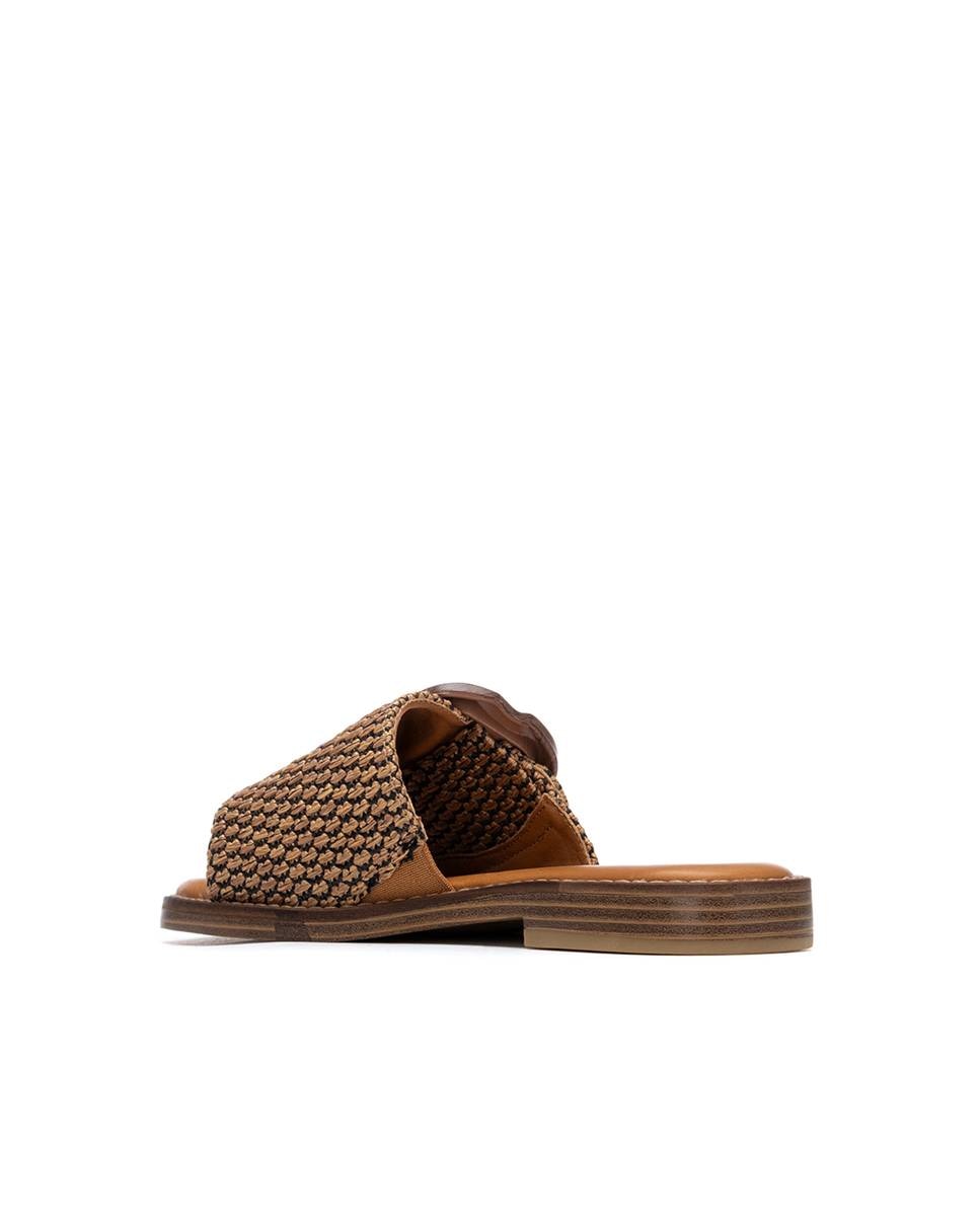 Sandalias planas de mujer con pala ancha - Carmela - Camel Camel-4