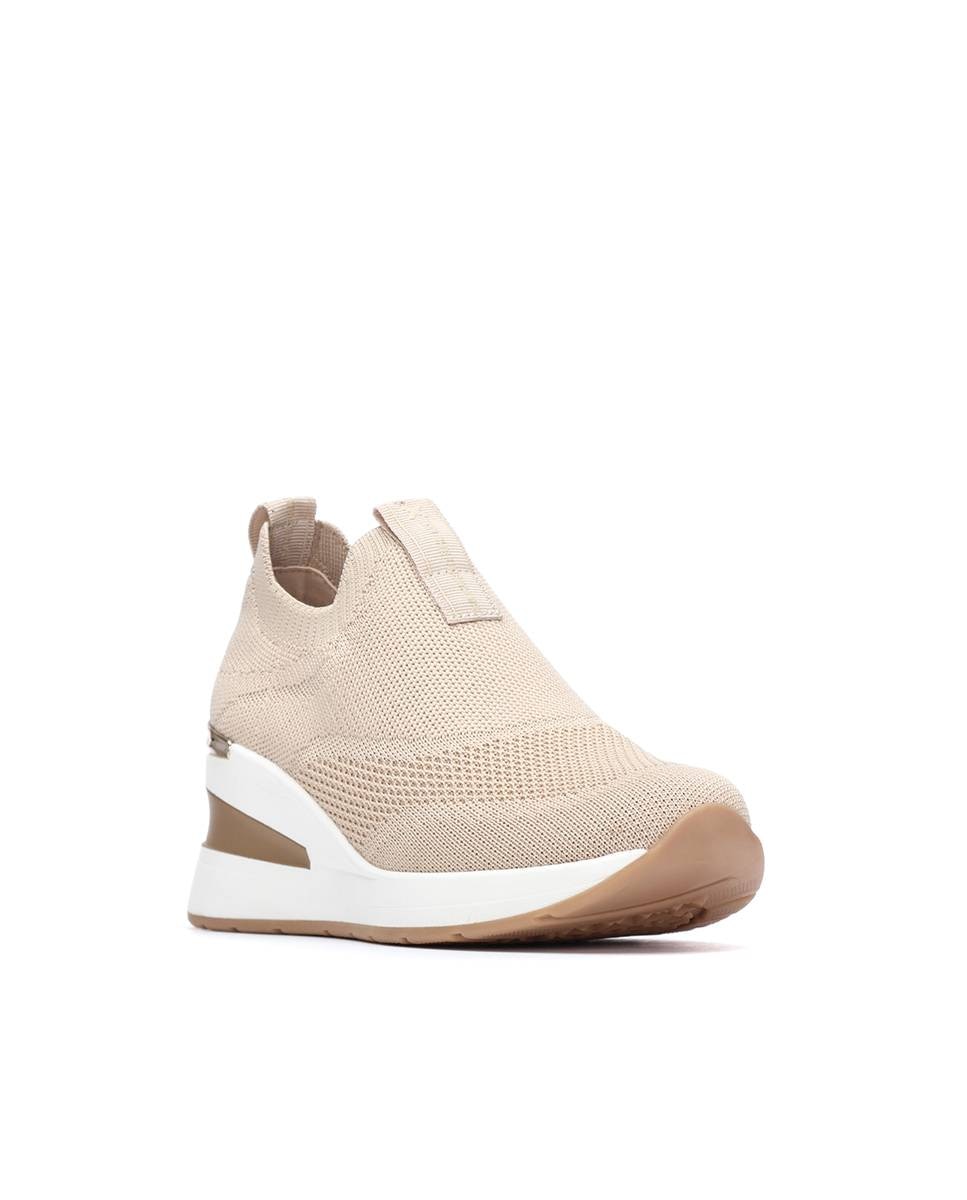 Zapatillas con cuña de mujer elásticas - Xti - Beige Beige-3
