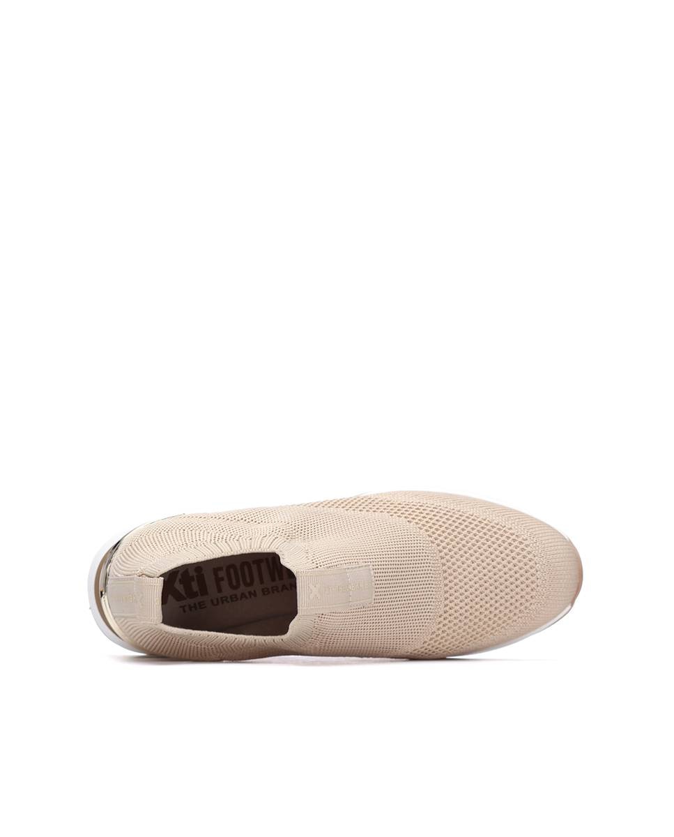 Zapatillas con cuña de mujer elásticas - Xti - Beige Beige-5