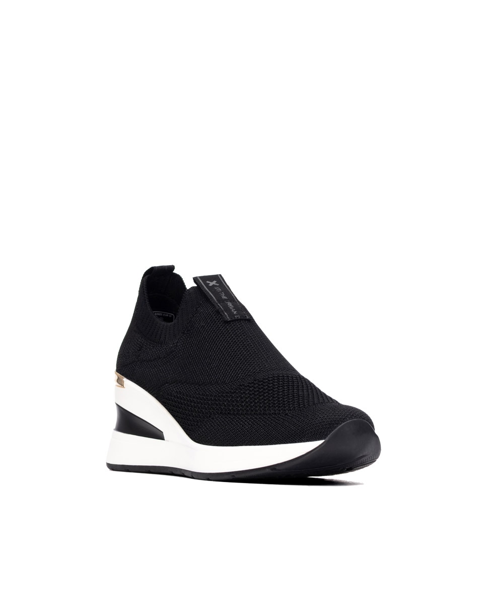 Zapatillas elásticas de mujer con cuña sin cordones - Xti - Negro Negro-3