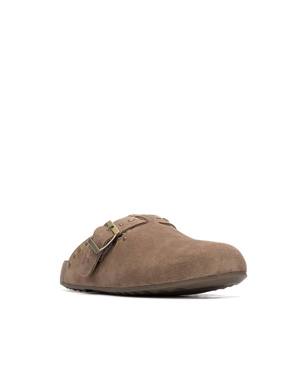 Zuecos planos de mujer de piel - Xti - Beige Beige-3