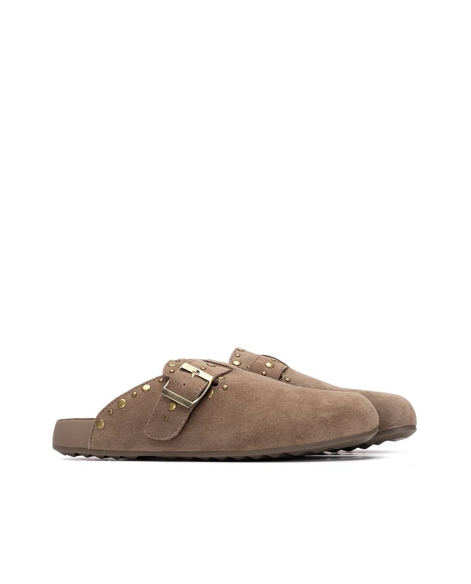 Zuecos planos de mujer de piel - Xti - Beige Beige-4