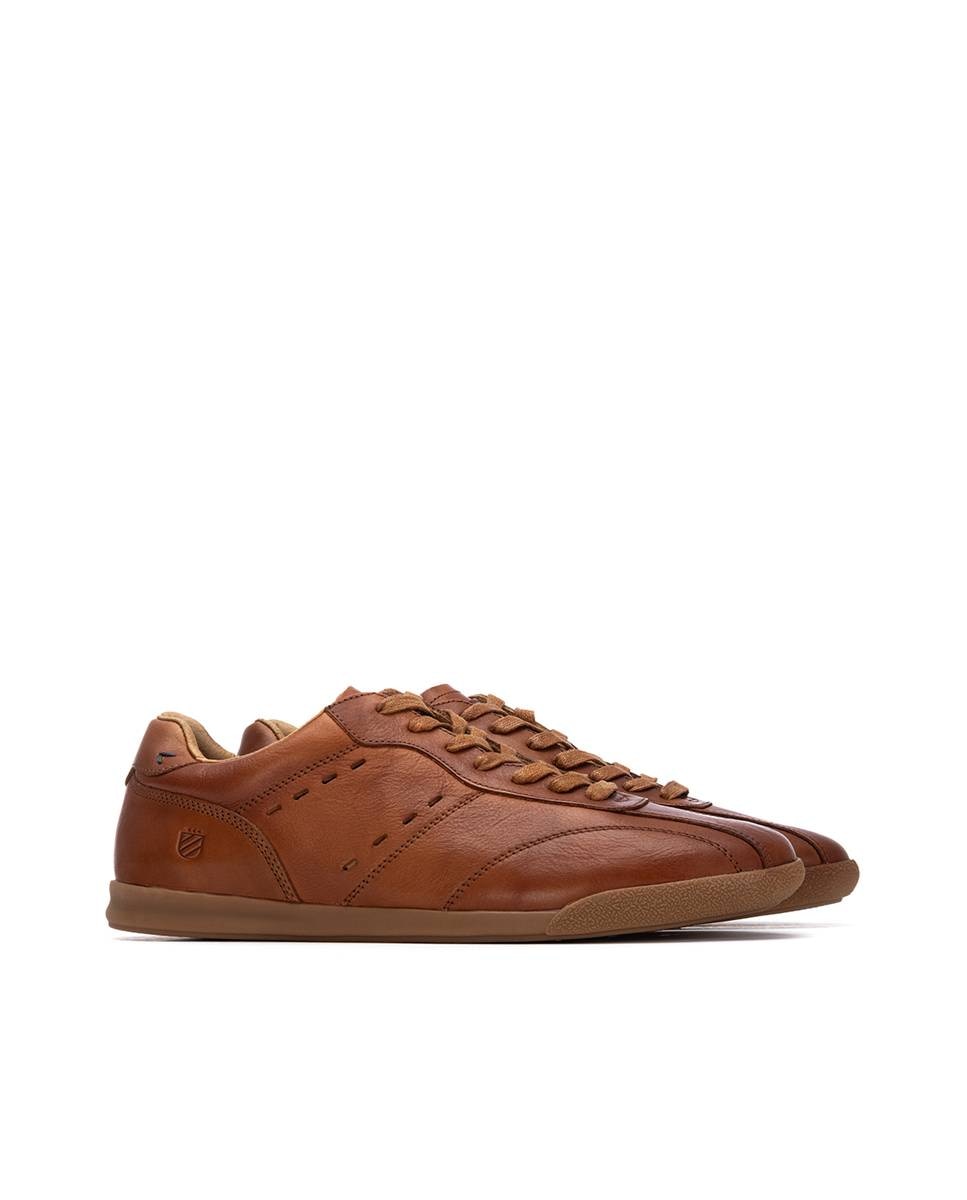 Imagen 4 de Zapatillas de hombre de cordones de piel - Carmela - Camel Camel
