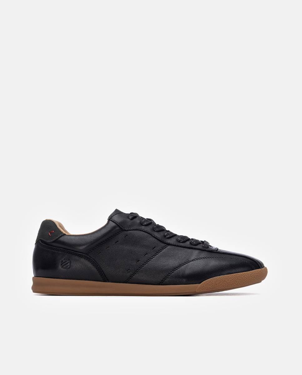 Imagen 1 de Zapatillas de hombre de cordones de piel - Carmela - Negro Negro