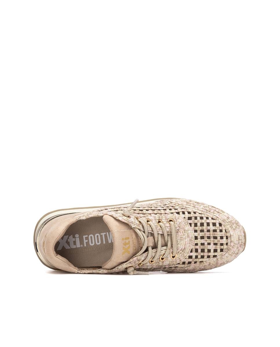 Zapatillas básicas de mujer troqueladas - Xti - Beige Beige-5