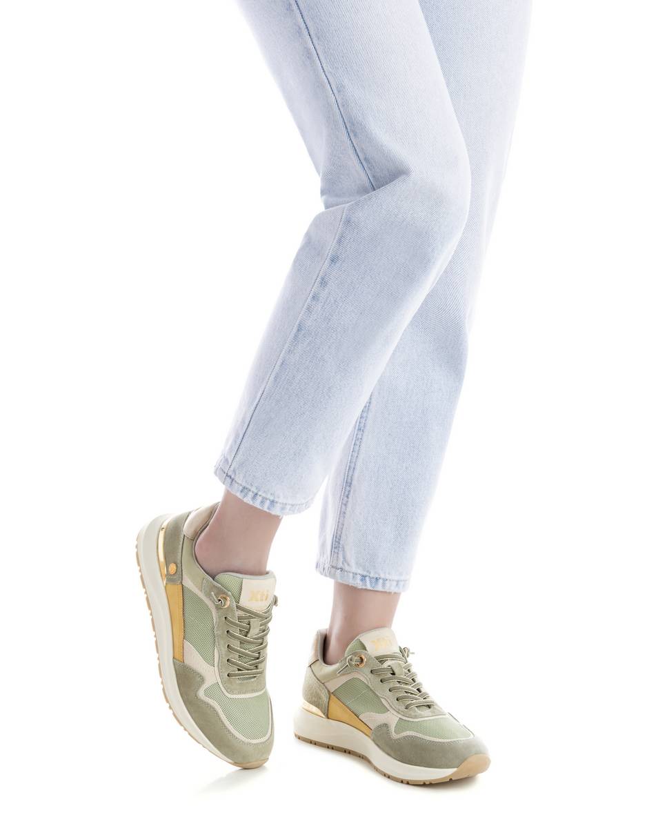 Zapatillas básicas de mujer con cordones - Xti - Beige/Rosa Beige/Rosa-2