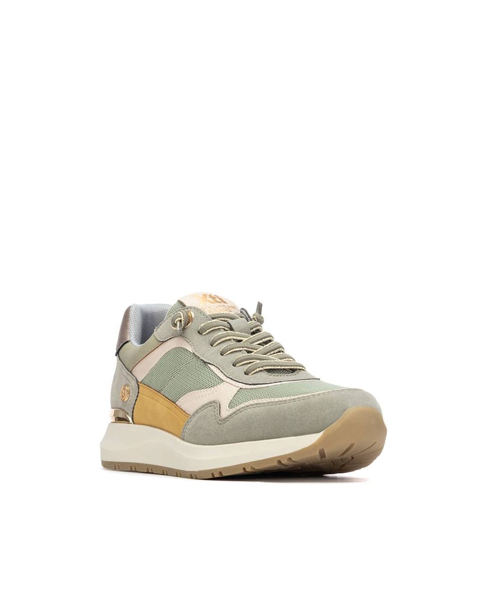 Zapatillas básicas de mujer con cordones - Xti - Beige/Rosa Beige/Rosa-3