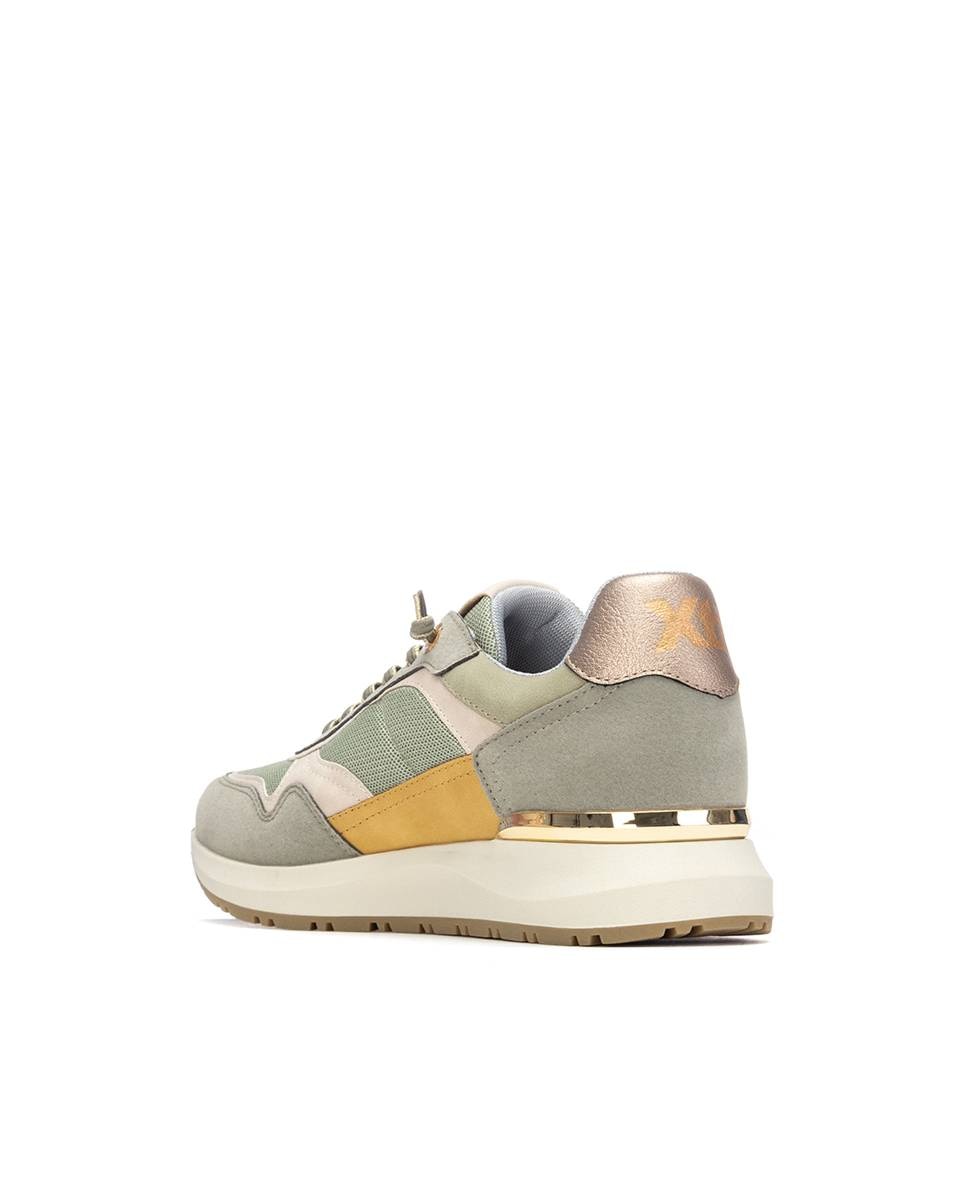 Zapatillas básicas de mujer con cordones - Xti - Kaki Kaki-4