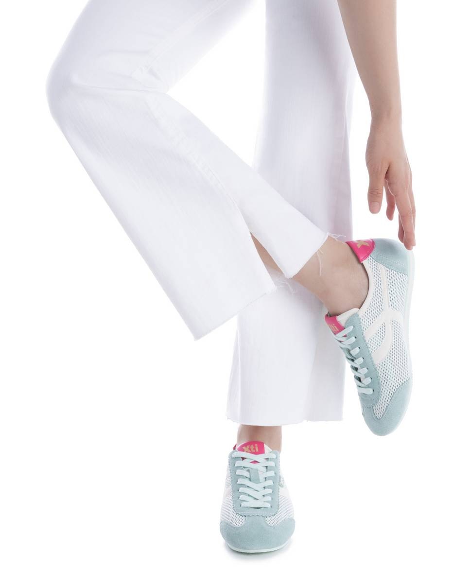 Zapatillas básicas de mujer con cordones - Xti - Verde Verde-2