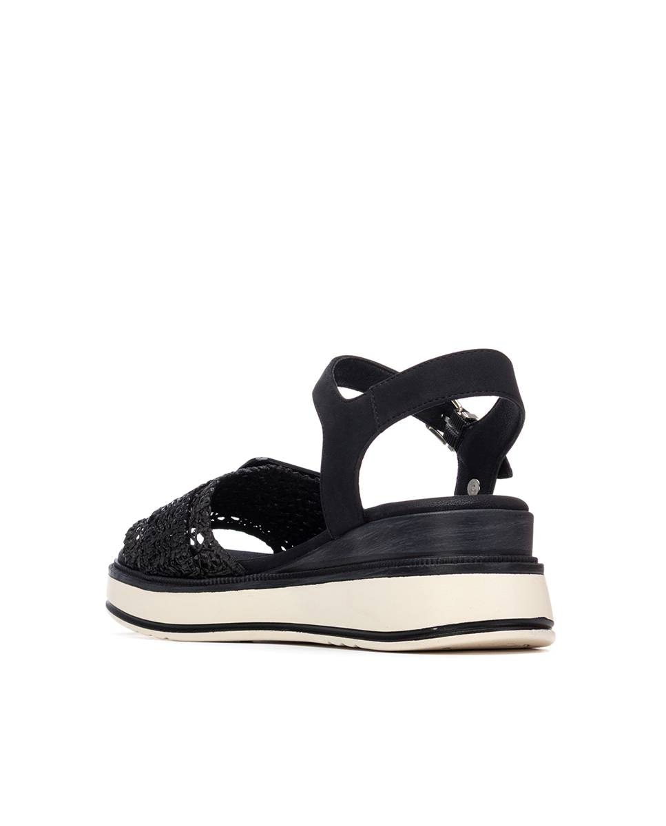 Xti - Sandalias con cuña de mujer con cierre de hebilla.