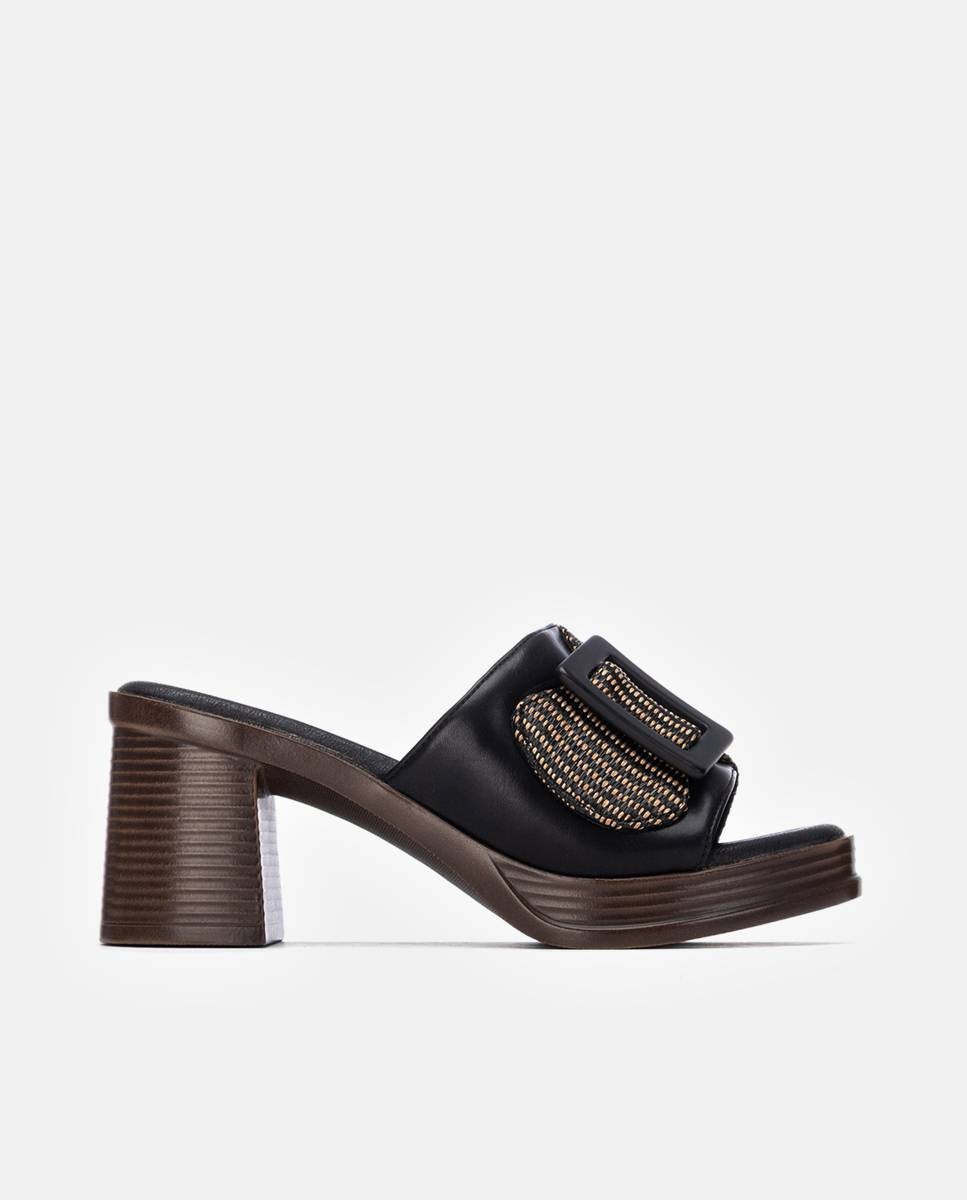 Refresh - Sandalias de tacón de mujer estilo zueco.