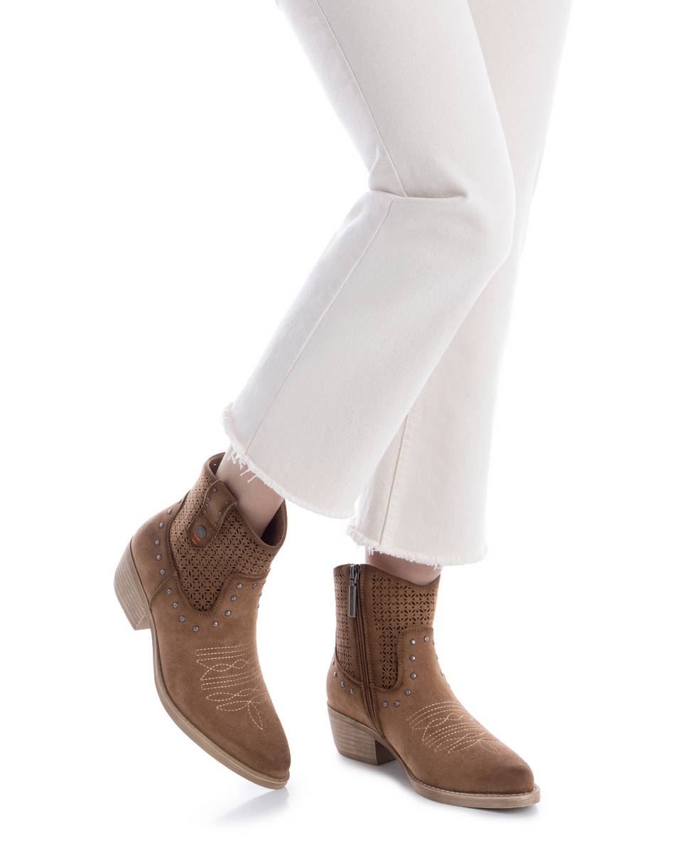 Botines básicos de mujer con cierre de cremallera - Refresh - Camel Camel-2