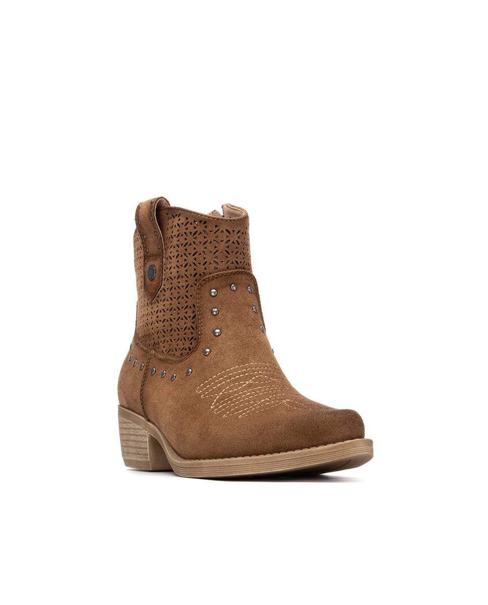 Botines básicos de mujer con cierre de cremallera - Refresh - Camel Camel-3