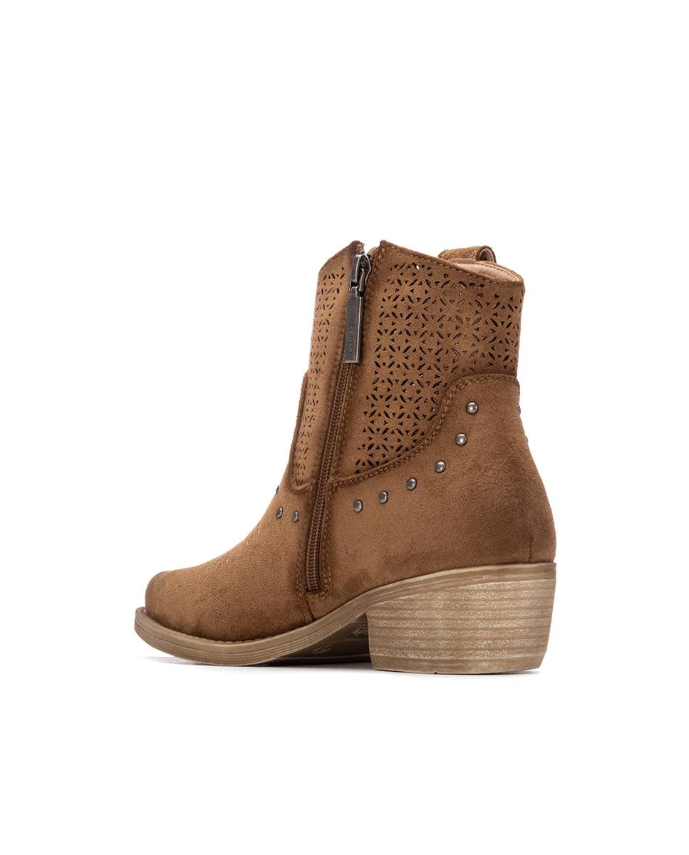 Botines básicos de mujer con cierre de cremallera - Refresh - Camel Camel-4