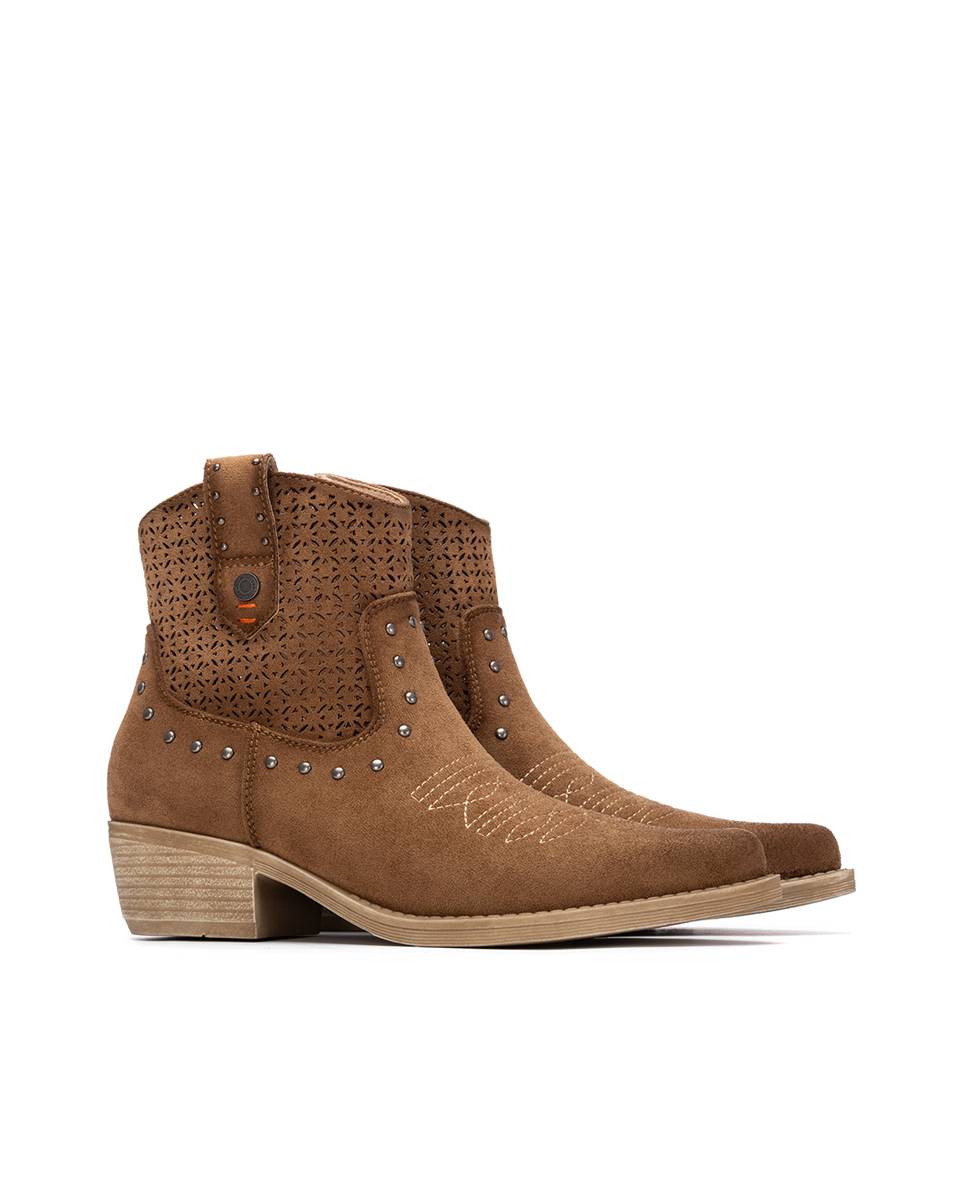 Botines básicos de mujer con cierre de cremallera - Refresh - Camel Camel-5