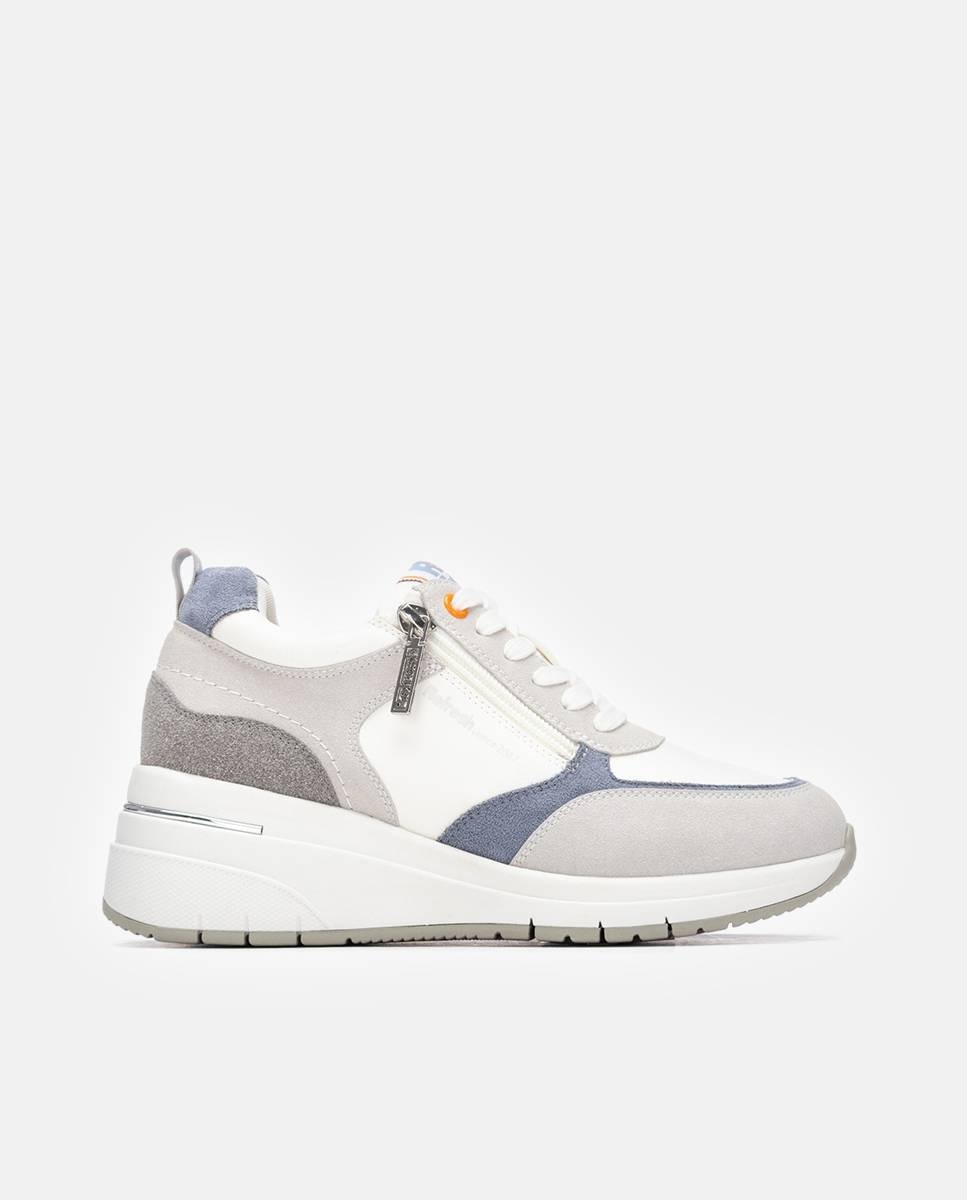 Imagen 1 de Zapatillas básicas de mujer con cuña y cordones - Refresh - Blanco Blanco