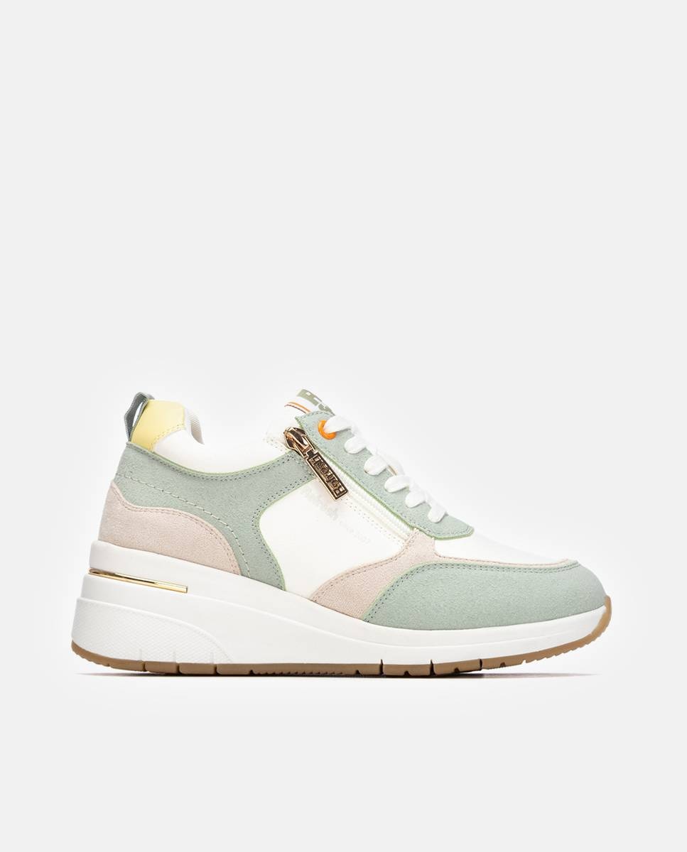 Imagen 1 de Zapatillas básicas de mujer con cuña y cordones - Refresh - Verde Verde