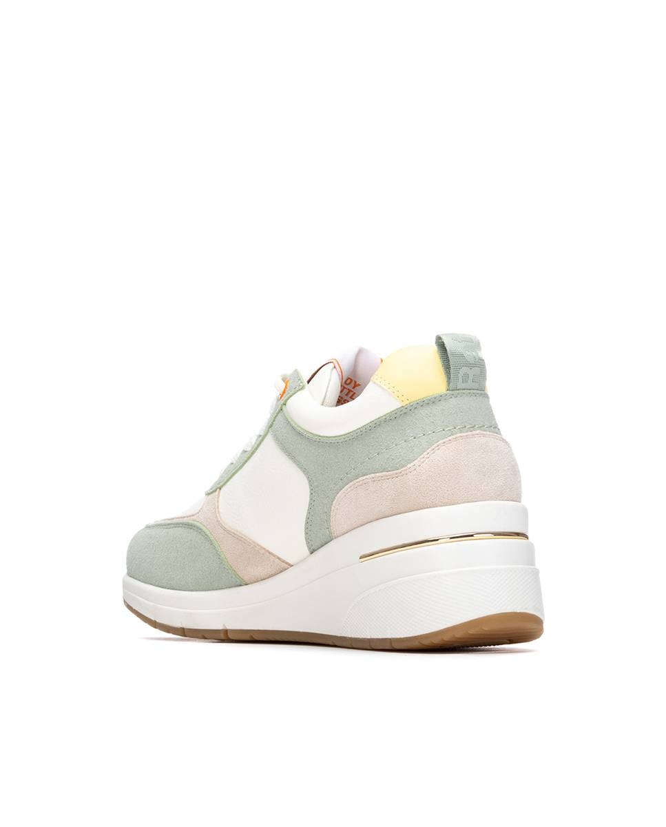 Imagen 2 de Zapatillas básicas de mujer con cuña y cordones - Refresh - Verde Verde
