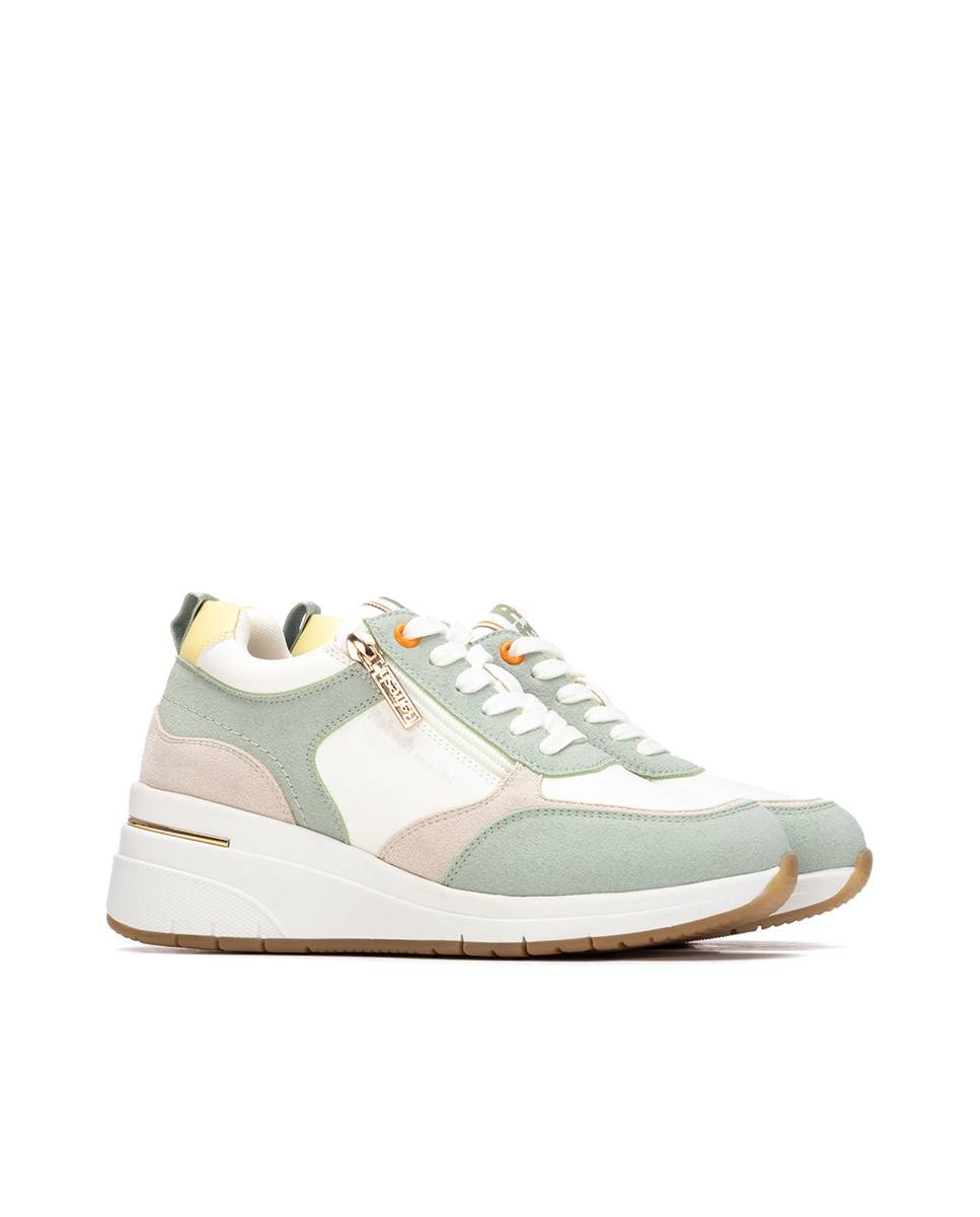Imagen 4 de Zapatillas básicas de mujer con cuña y cordones - Refresh - Verde Verde