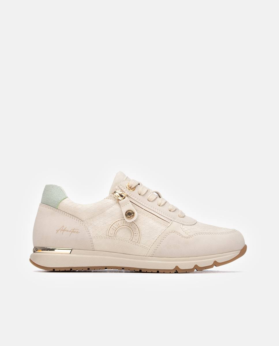Imagen 0 de Zapatillas básicas de mujer con cremallera Beige