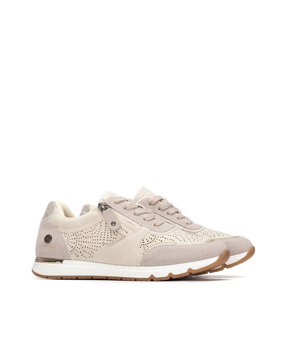 Zapatillas básicas de mujer con cremallera - Refresh - Beige Beige-4