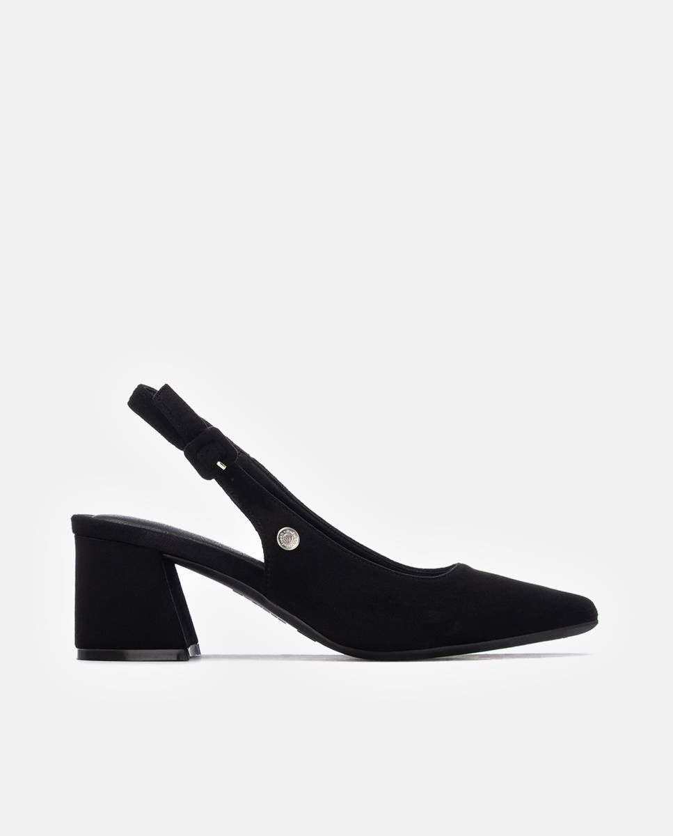 Zapatos de salón de mujer con cierre de hebilla - Refresh - Beige Negro-1