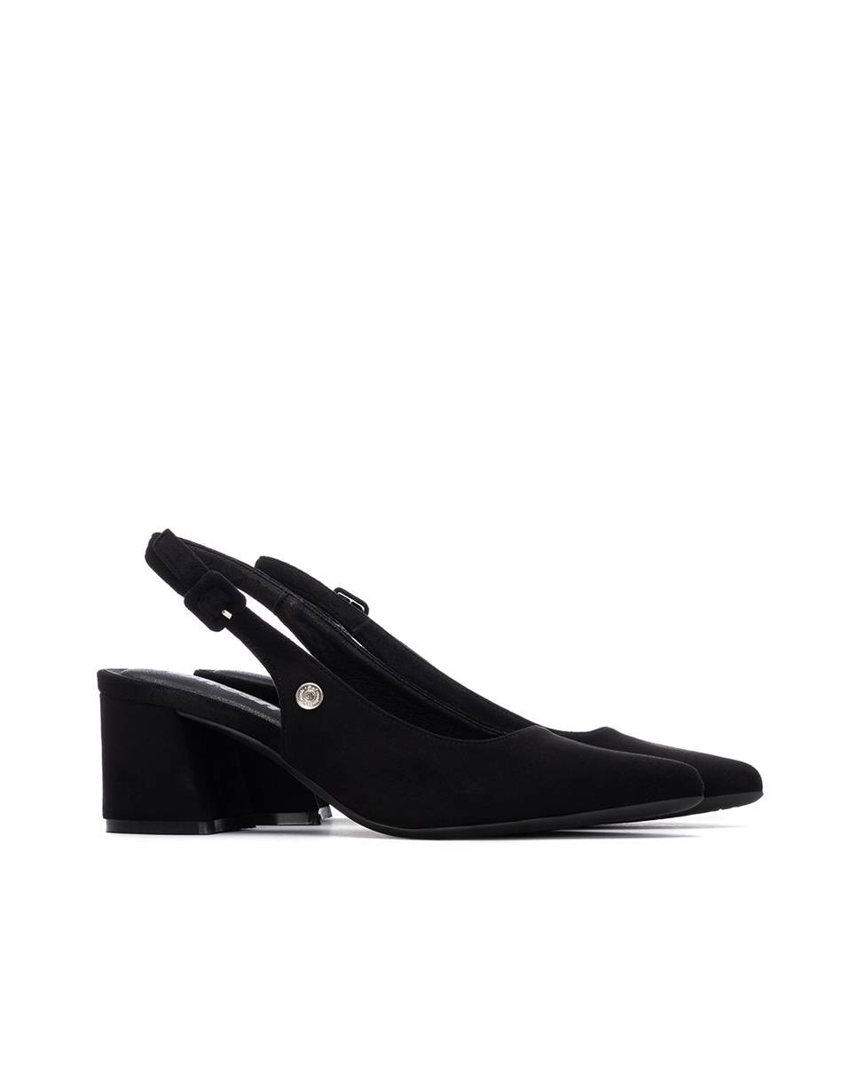 Zapatos de salón de mujer con cierre de hebilla - Refresh - Beige Negro-4