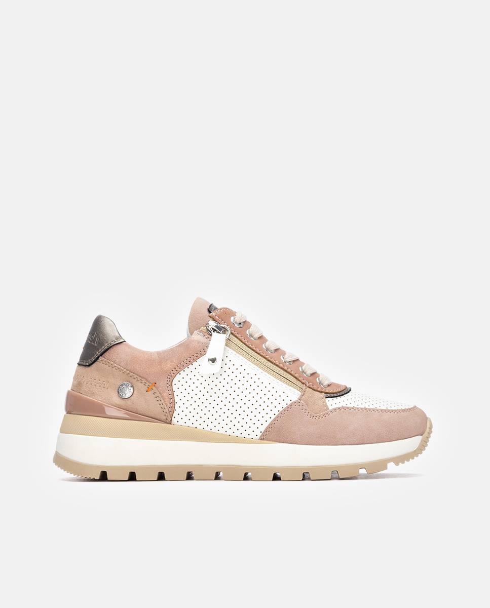 Zapatillas básicas de mujer con cremallera - Refresh - Nude Nude-1