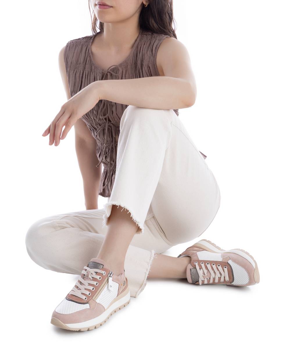 Zapatillas básicas de mujer con cremallera - Refresh - Nude Nude-2