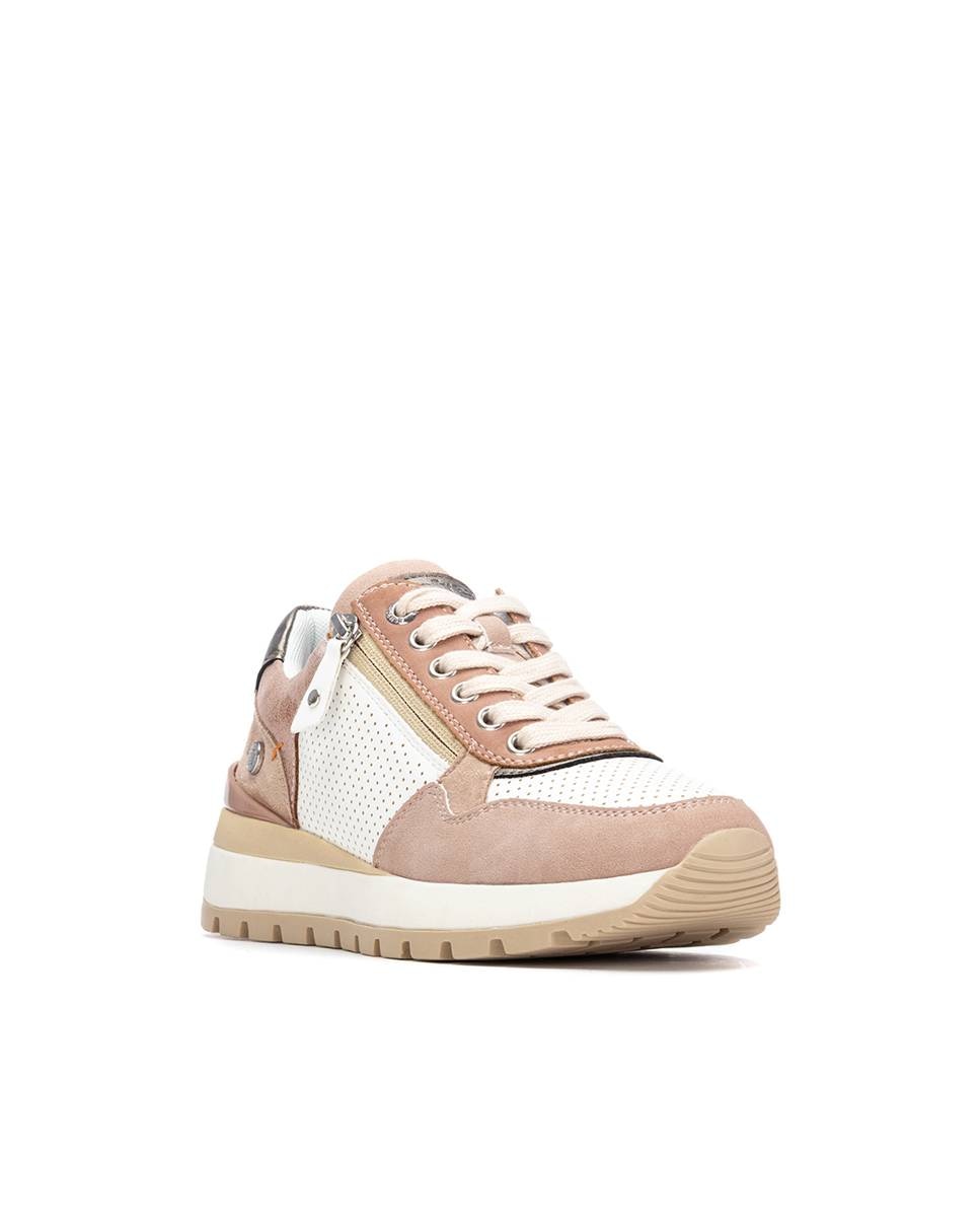 Zapatillas básicas de mujer con cremallera - Refresh - Nude Nude-3
