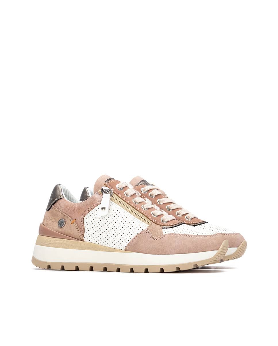 Zapatillas básicas de mujer con cremallera - Refresh - Nude Nude-5