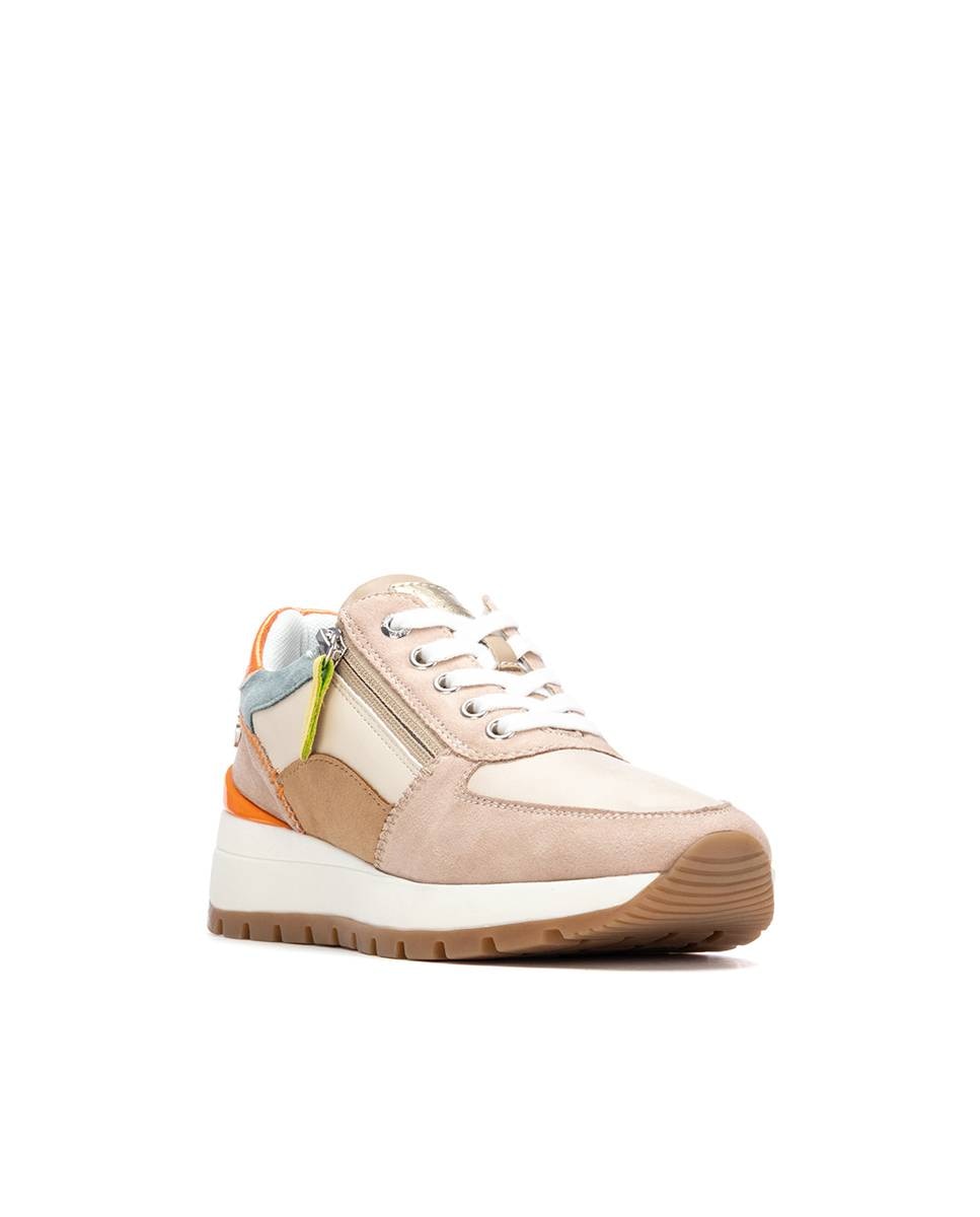 Zapatillas básicas de mujer con cremallera - Refresh - Beige/Marrón Beige/Marrón-3