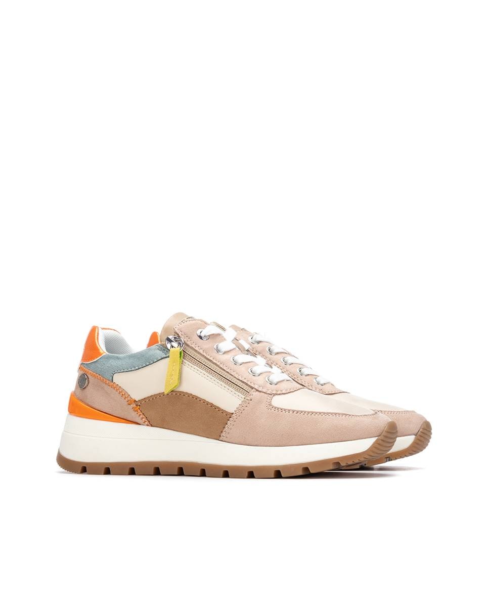 Zapatillas básicas de mujer con cremallera - Refresh - Beige/Marrón Beige/Marrón-5
