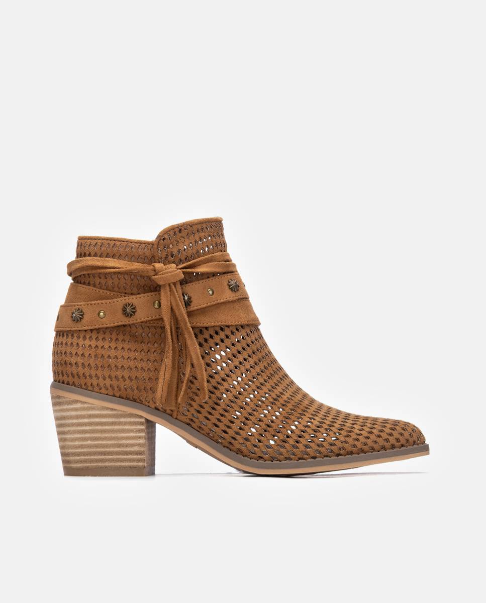 Botines de mujer con tacón estilo cowboy - Refresh - Camel Camel-1