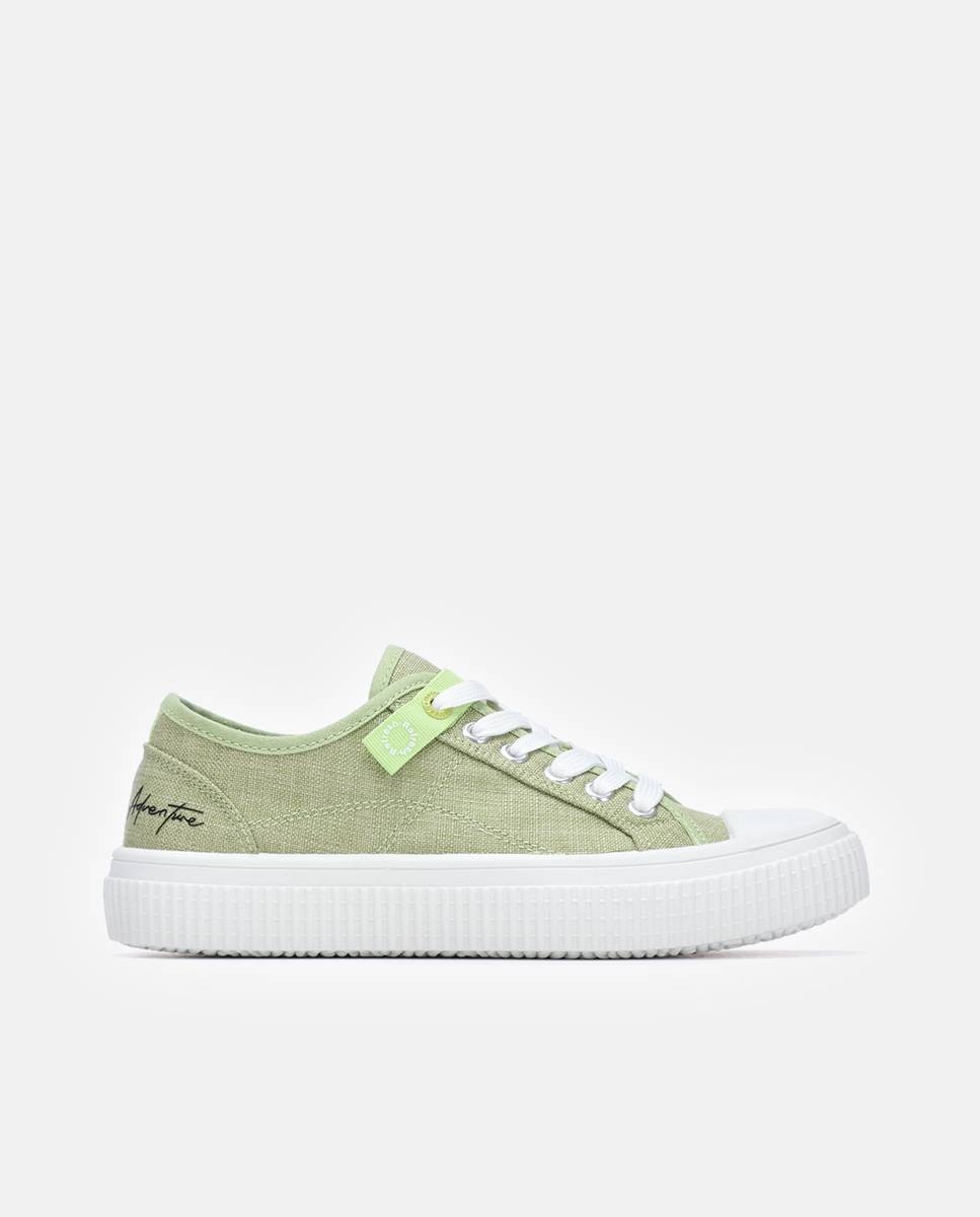 Zapatillas de mujer de lona con cordones - Refresh - Verde Verde-1
