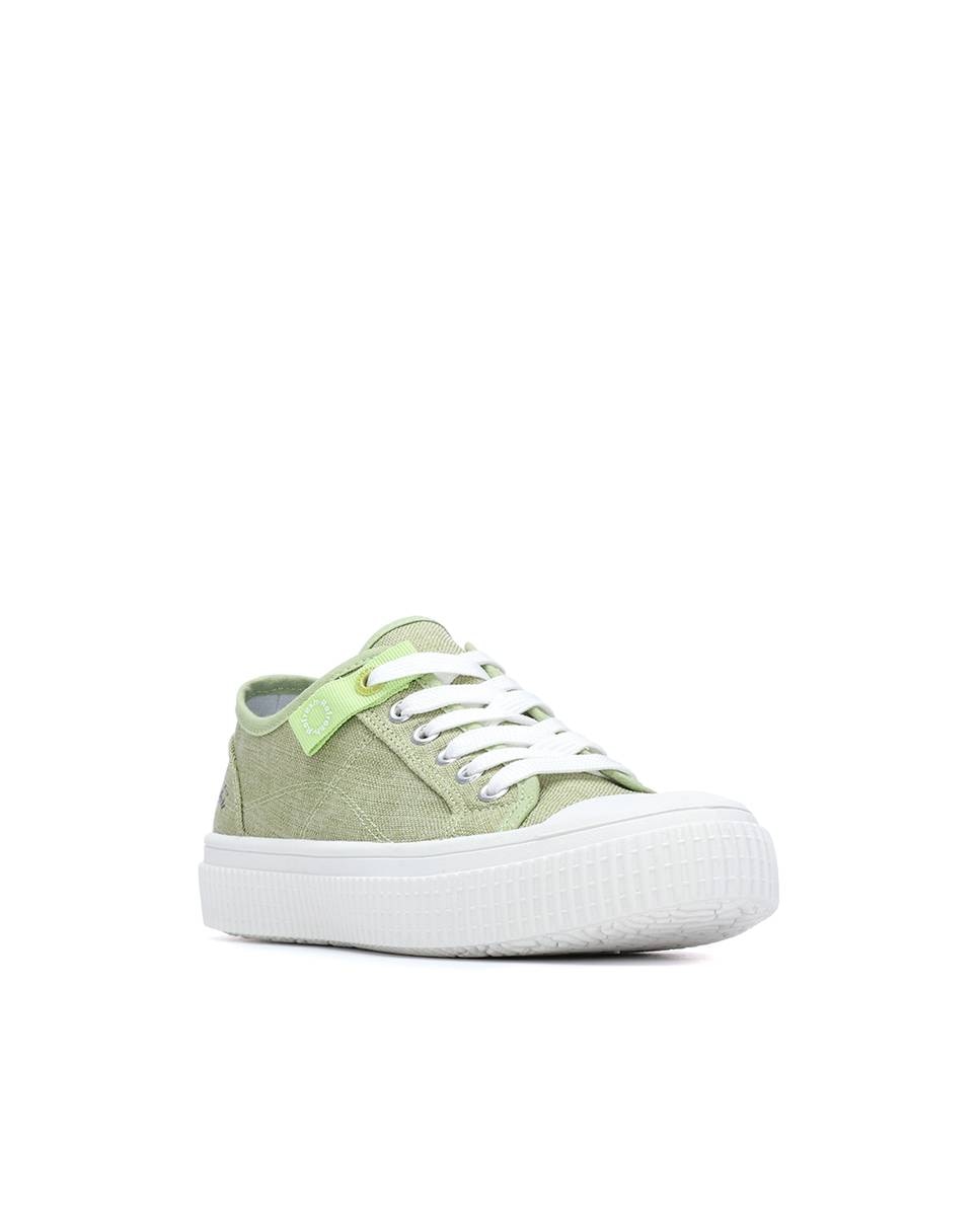 Zapatillas de mujer de lona con cordones - Refresh - Verde Verde-3