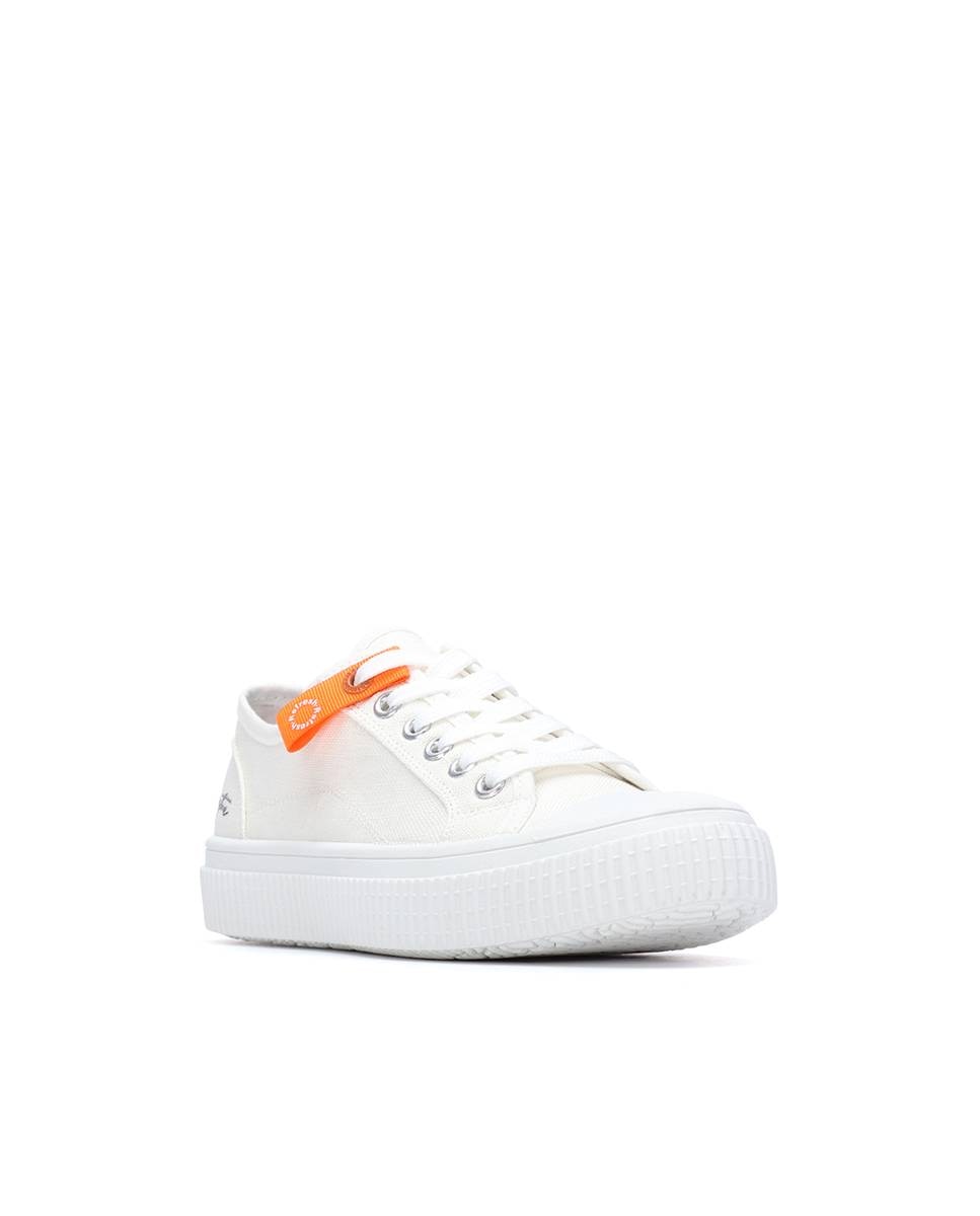 Zapatillas de mujer de lona con cordones - Refresh - Blanco Blanco-3