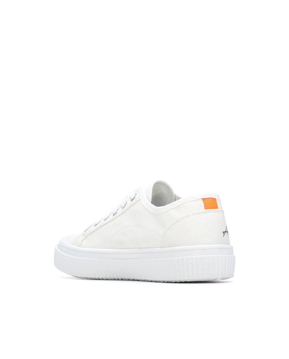 Zapatillas de mujer de lona con cordones - Refresh - Blanco Blanco-2