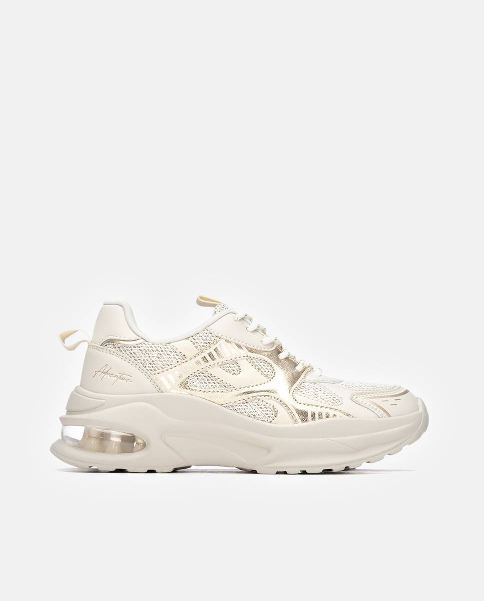 Zapatillas básicas de mujer con cordones - Refresh - Beige Beige-1
