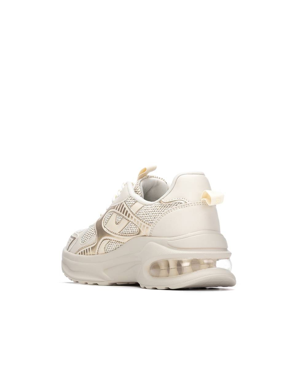 Zapatillas básicas de mujer con cordones - Refresh - Beige Beige-2