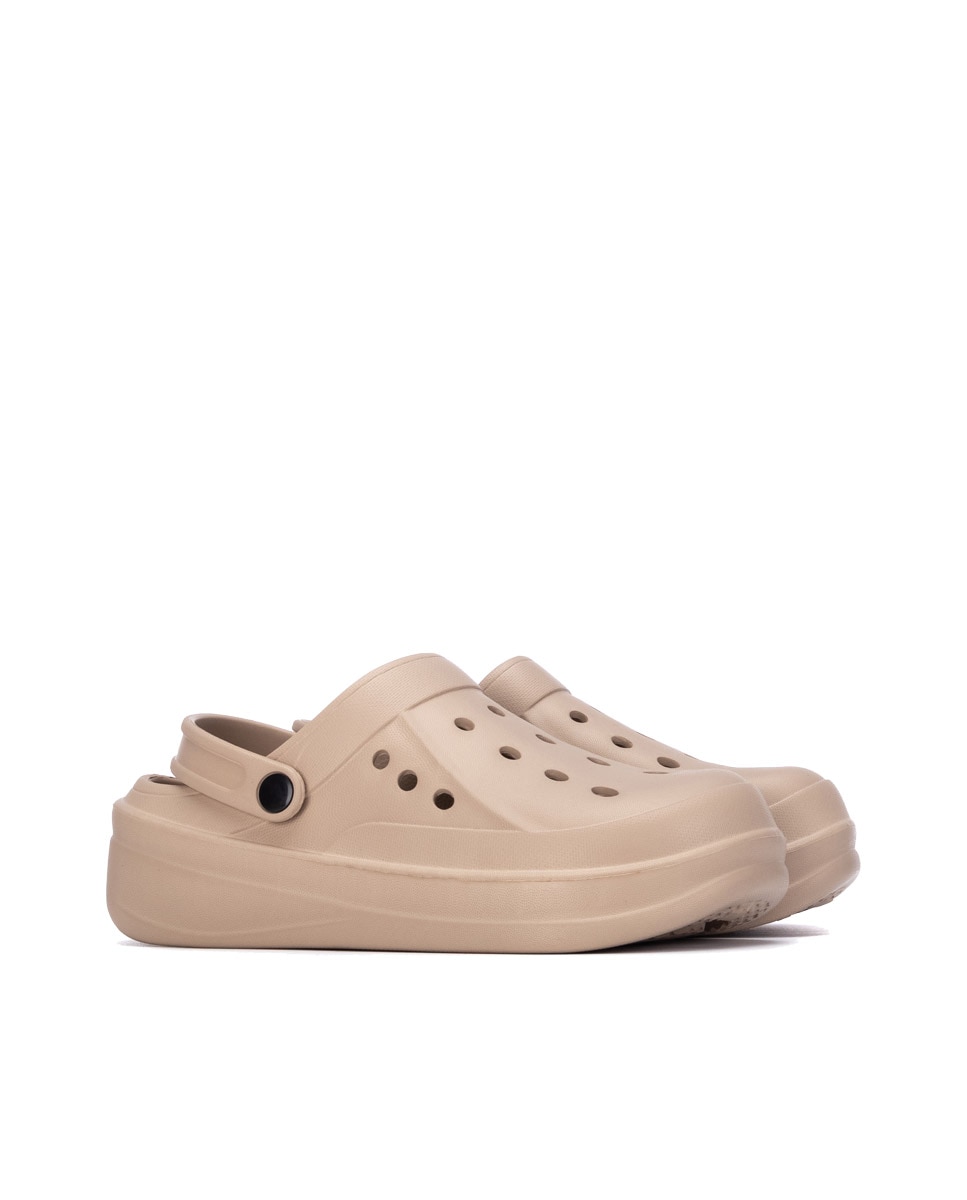 Zuecos planos de mujer de goma - Xti - Beige Beige-4